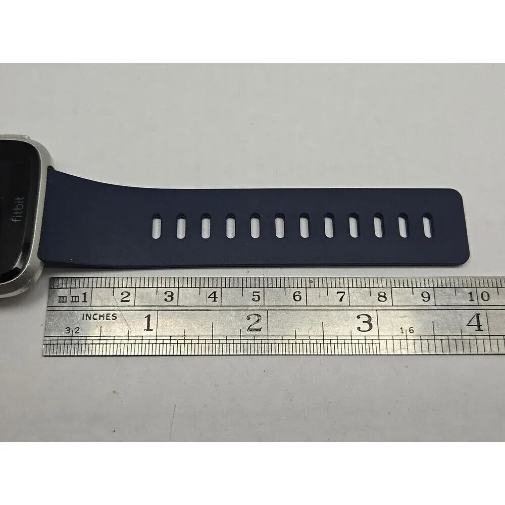 Fitbit Versa FB504 Smartwatch Silver Activity Tracker Tested Working No Charger